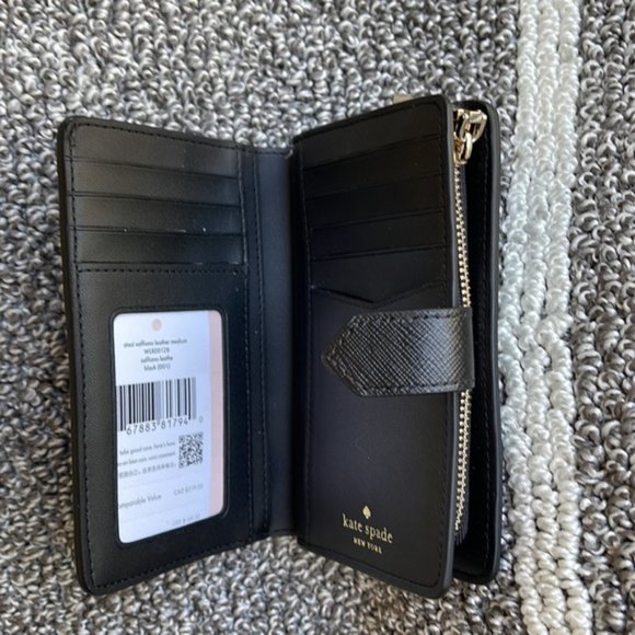 Kate Spade Staci Medium Compact Bifold Wallet Black - Picture 4 of 16